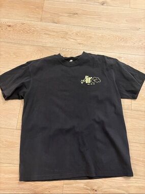 Nike Black Short-Sleeve Air Graphic Tee with Yellow Logo